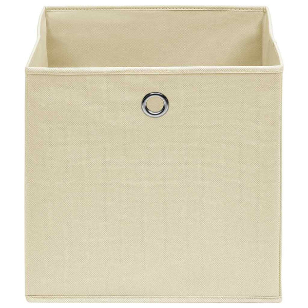 vidaXL Storage Boxes 10 pcs. Cream 32x32x32 cm Fabric