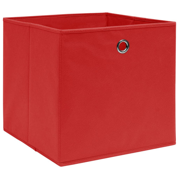 vidaXL Storage Boxes 10 pcs. Red 32x32x32 cm Fabric