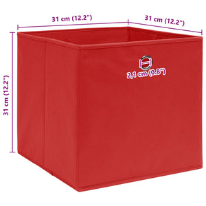 vidaXL Storage Boxes 10 pcs. Red 32x32x32 cm Fabric