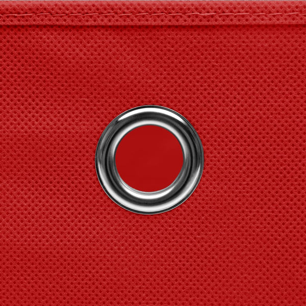 vidaXL Storage Boxes with Lids 10 pcs. Red 32x32x32 cm Fabric