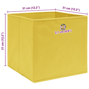 vidaXL Storage Boxes 10 pcs Yellow 32x32x32 cm Fabric