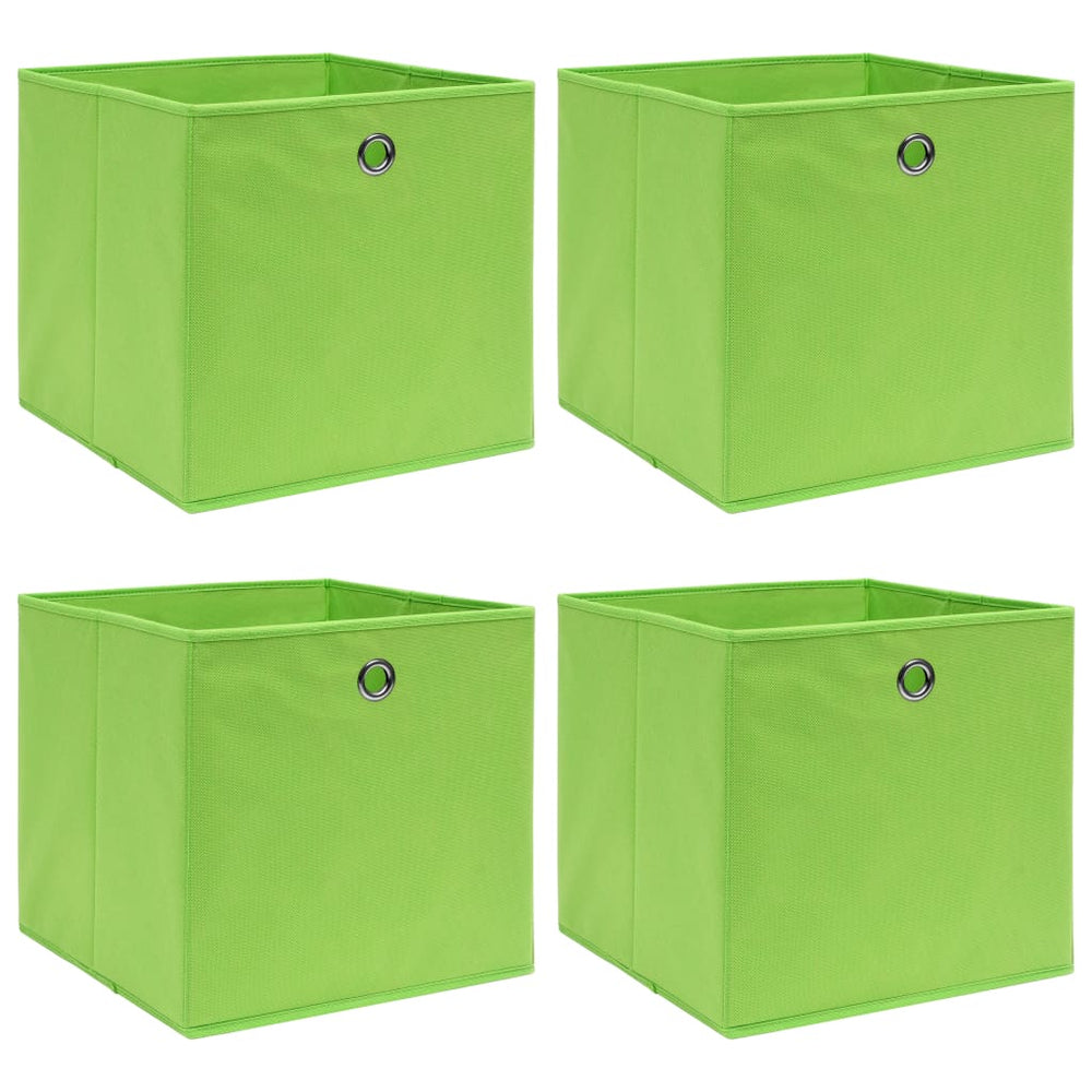 vidaXL Storage Boxes 4 pcs Green 32x32x32 cm Fabric