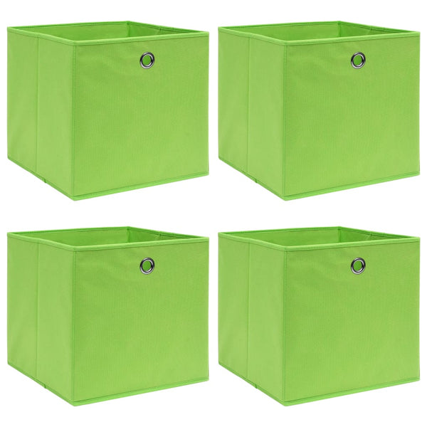 vidaXL Storage Boxes 4 pcs Green 32x32x32 cm Fabric