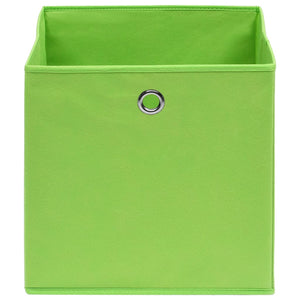 vidaXL Storage Boxes 10 pcs Green 32x32x32 cm Fabric