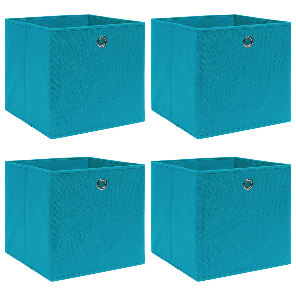 vidaXL Storage Boxes 4 pcs. Baby Blue 32x32x32 cm Fabric