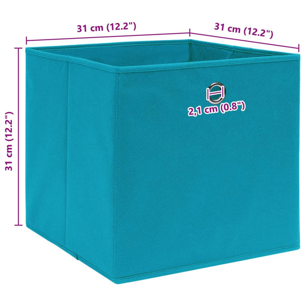 vidaXL Storage Boxes 4 pcs. Baby Blue 32x32x32 cm Fabric
