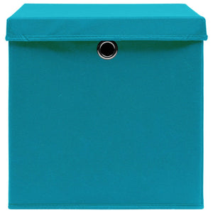 vidaXL Storage Boxes with Lids 4 pcs. Baby Blue 32x32x32cm Fabric