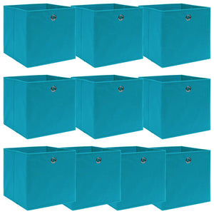 vidaXL Storage Boxes 10 pcs. Baby Blue 32x32x32 cm Fabric