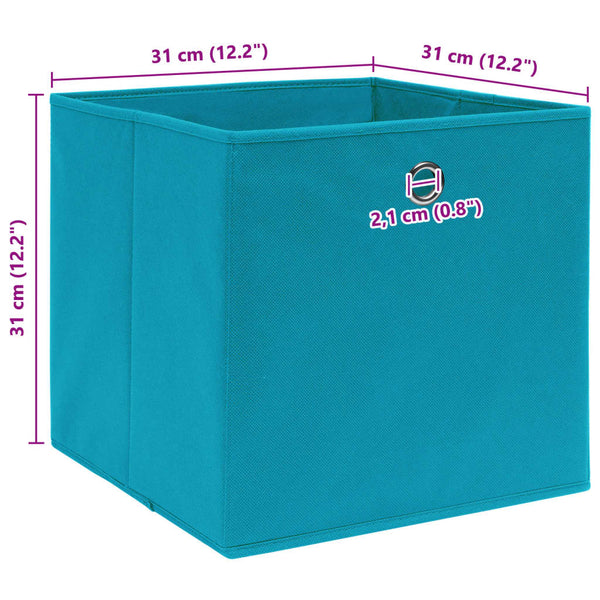 vidaXL Storage Boxes 10 pcs. Baby Blue 32x32x32 cm Fabric