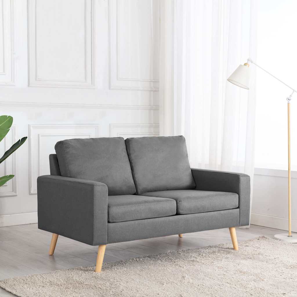 vidaXL 2-Seater Sofa Light Grey Fabric