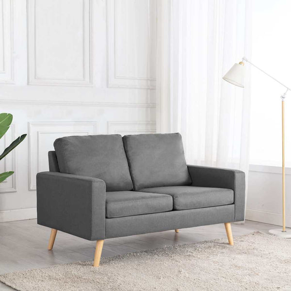 vidaXL 2-Seater Sofa Light Grey Fabric