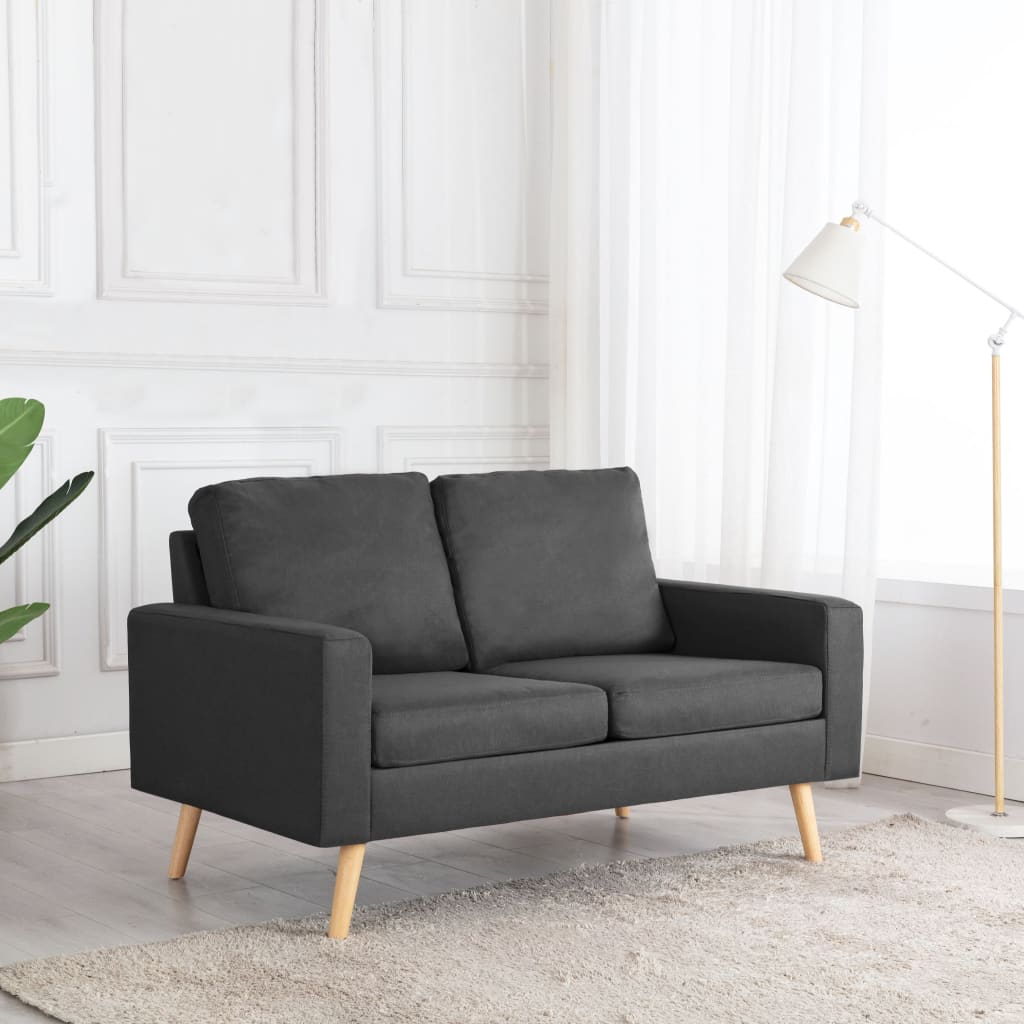 vidaXL 2-Seater Sofa Dark Grey Fabric