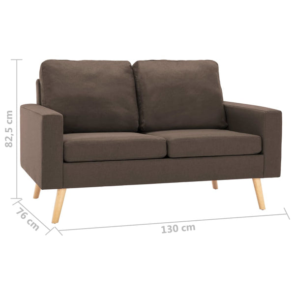 vidaXL 2-Seater Sofa Brown Fabric