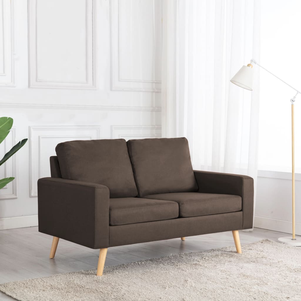 vidaXL 2-Seater Sofa Brown Fabric