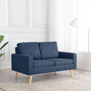 vidaXL 2-Seater Sofa Blue Fabric
