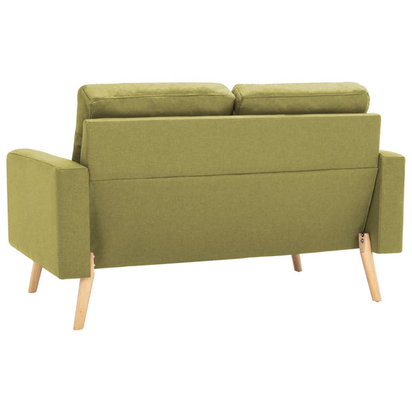 vidaXL 2-Seater Sofa Green Fabric