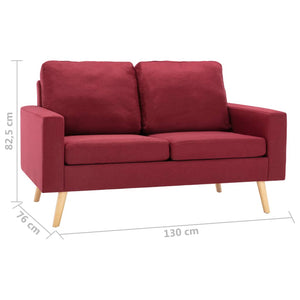 vidaXL 2-Seater Sofa Wine Red Fabric