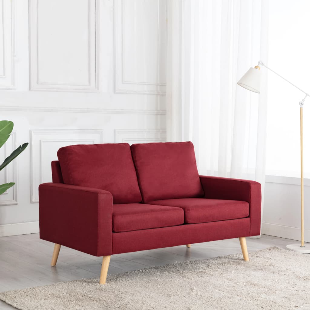 vidaXL 2-Seater Sofa Wine Red Fabric