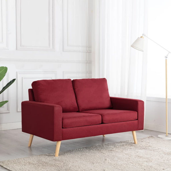 vidaXL 2-Seater Sofa Wine Red Fabric