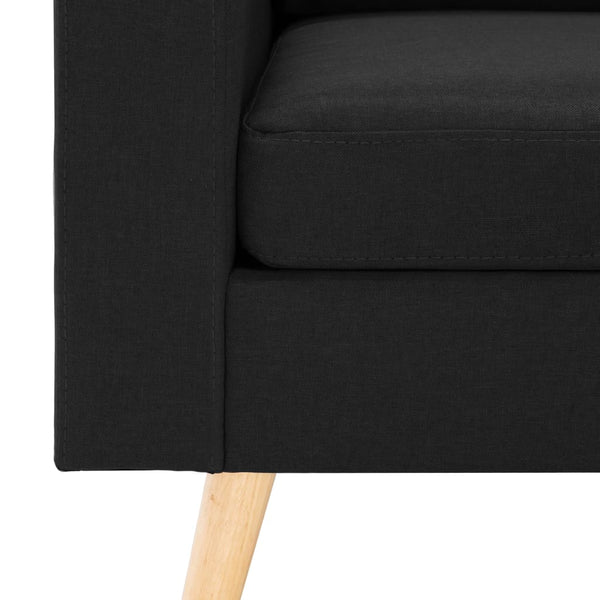 vidaXL 2-Seater Sofa Black Fabric