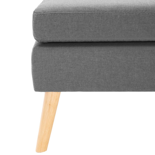 vidaXL Light Gray Fabric Footstool