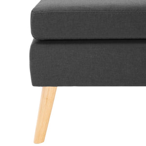 vidaXL Footstool Dark Grey Fabric