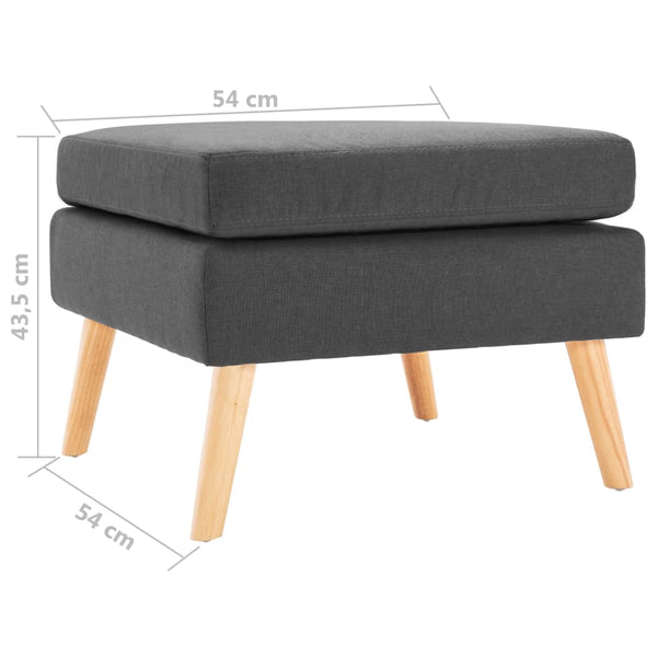 vidaXL Footstool Dark Grey Fabric