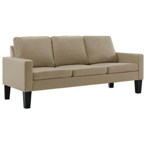 vidaXL 3-Seater Sofa Cappuccino Brown Faux Leather