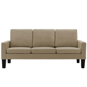 vidaXL 3-Seater Sofa Cappuccino Brown Faux Leather
