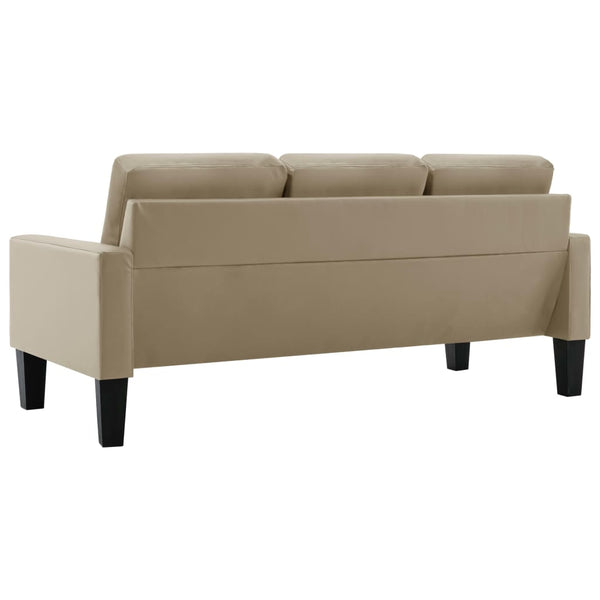 vidaXL 3-Seater Sofa Cappuccino Brown Faux Leather