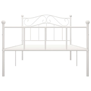 vidaXL Bed Frame White Metal 90x200 cm