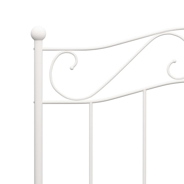vidaXL Bed Frame White Metal 90x200 cm