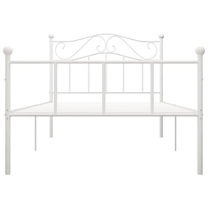 vidaXL Bed Frame White Metal 100x200 cm