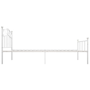 vidaXL Bed Frame White Metal 100x200 cm