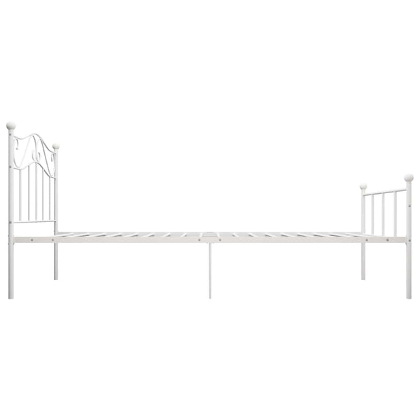 vidaXL Bed Frame White Metal 100x200 cm