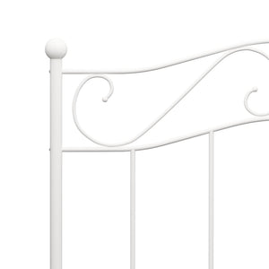 vidaXL Bed Frame White Metal 100x200 cm
