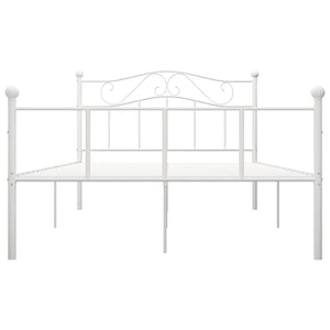 vidaXL Bed Frame White Metal 120x200 cm