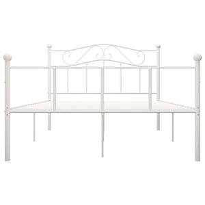 vidaXL Bed Frame White Metal 140x200 cm