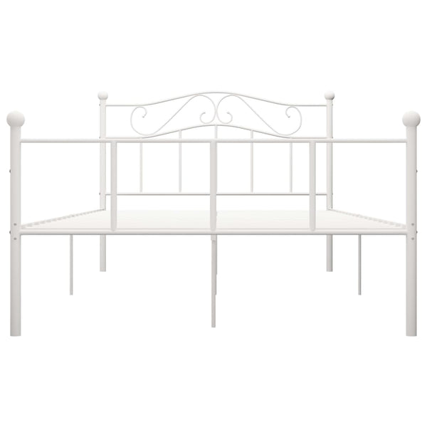 vidaXL Bed Frame White Metal 140x200 cm