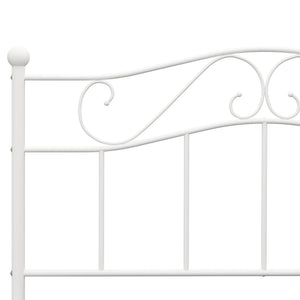 vidaXL Bed Frame White Metal 140x200 cm