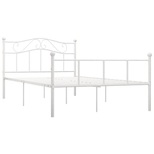 vidaXL Bed Frame White Metal 160x200 cm