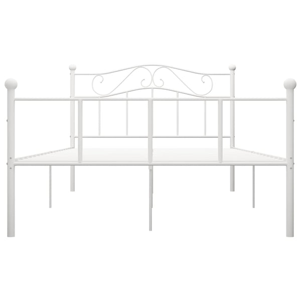 vidaXL Bed Frame White Metal 160x200 cm