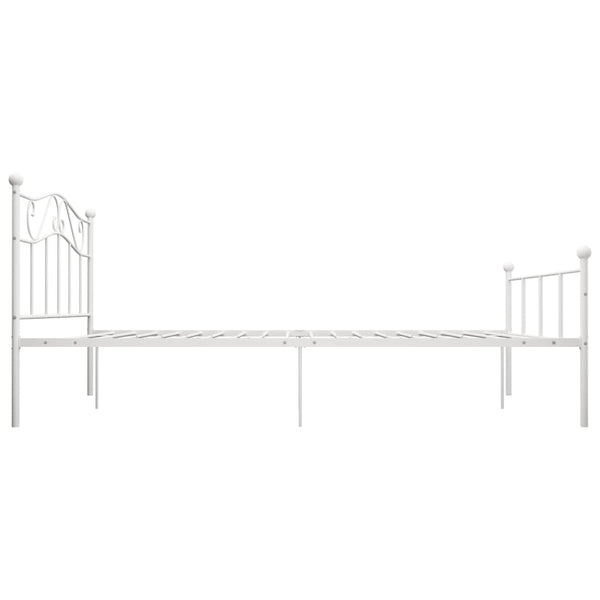 vidaXL Bed Frame White Metal 160x200 cm