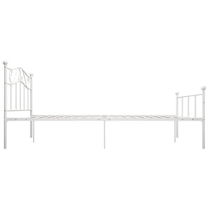 vidaXL Bed Frame White Metal 160x200 cm