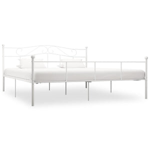 vidaXL Bed Frame White Metal 180x200 cm