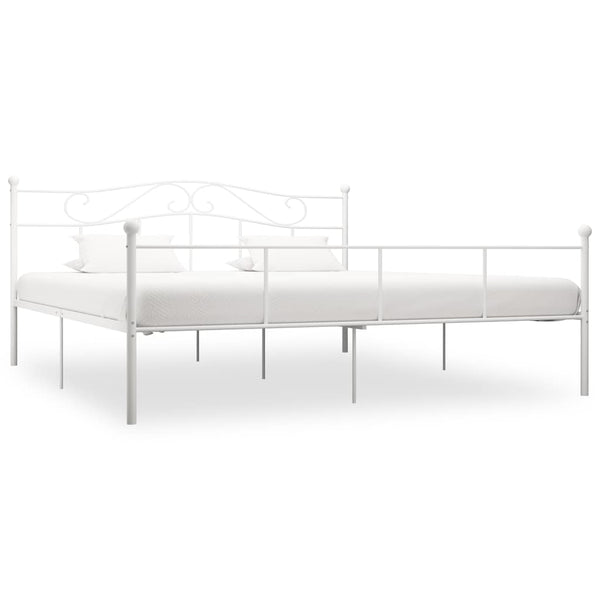 vidaXL Bed Frame White Metal 180x200 cm