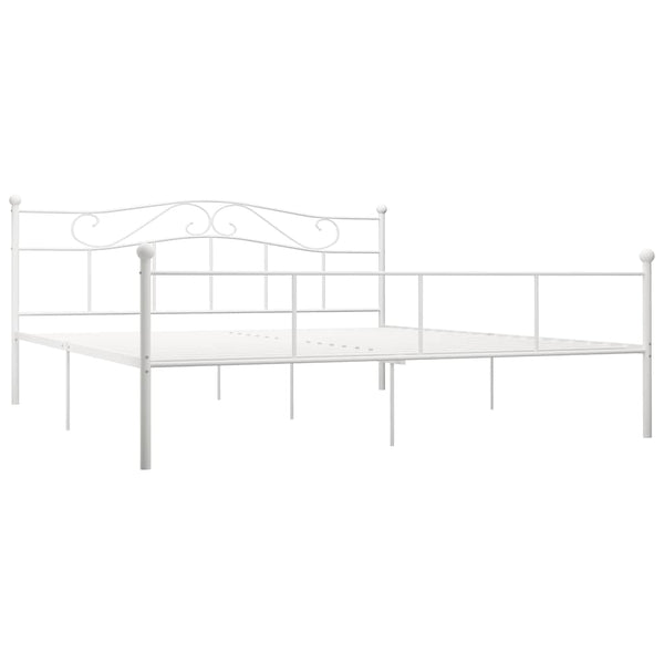 vidaXL Bed Frame White Metal 180x200 cm
