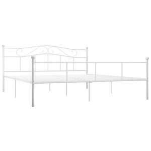 vidaXL Bed Frame White Metal 180x200 cm