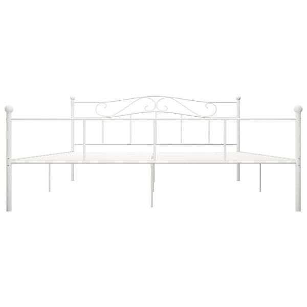 vidaXL Bed Frame White Metal 180x200 cm