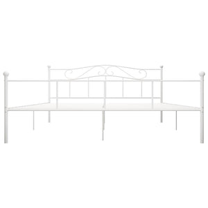 vidaXL Bed Frame White Metal 180x200 cm